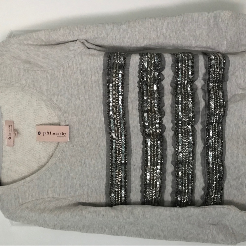 NEW-Grey sweater with sequence